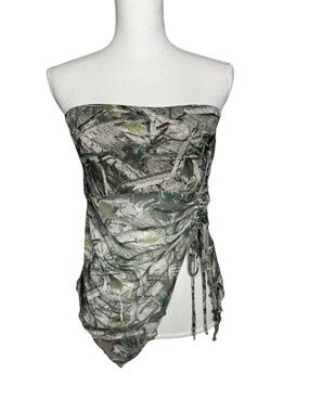 Rebellious Dreamer XL camouflage strapless ruching top